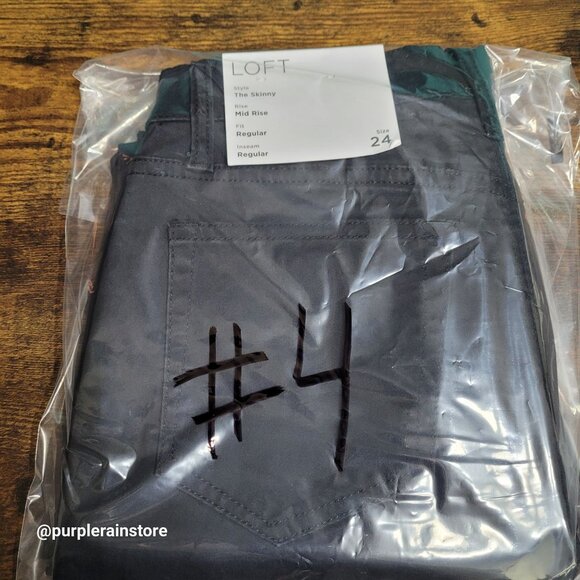 LOFT Jeans Size 24 Skinny Mid Rise Regular Fit Tummy Control Black Wash NWT - Picture 12 of 12